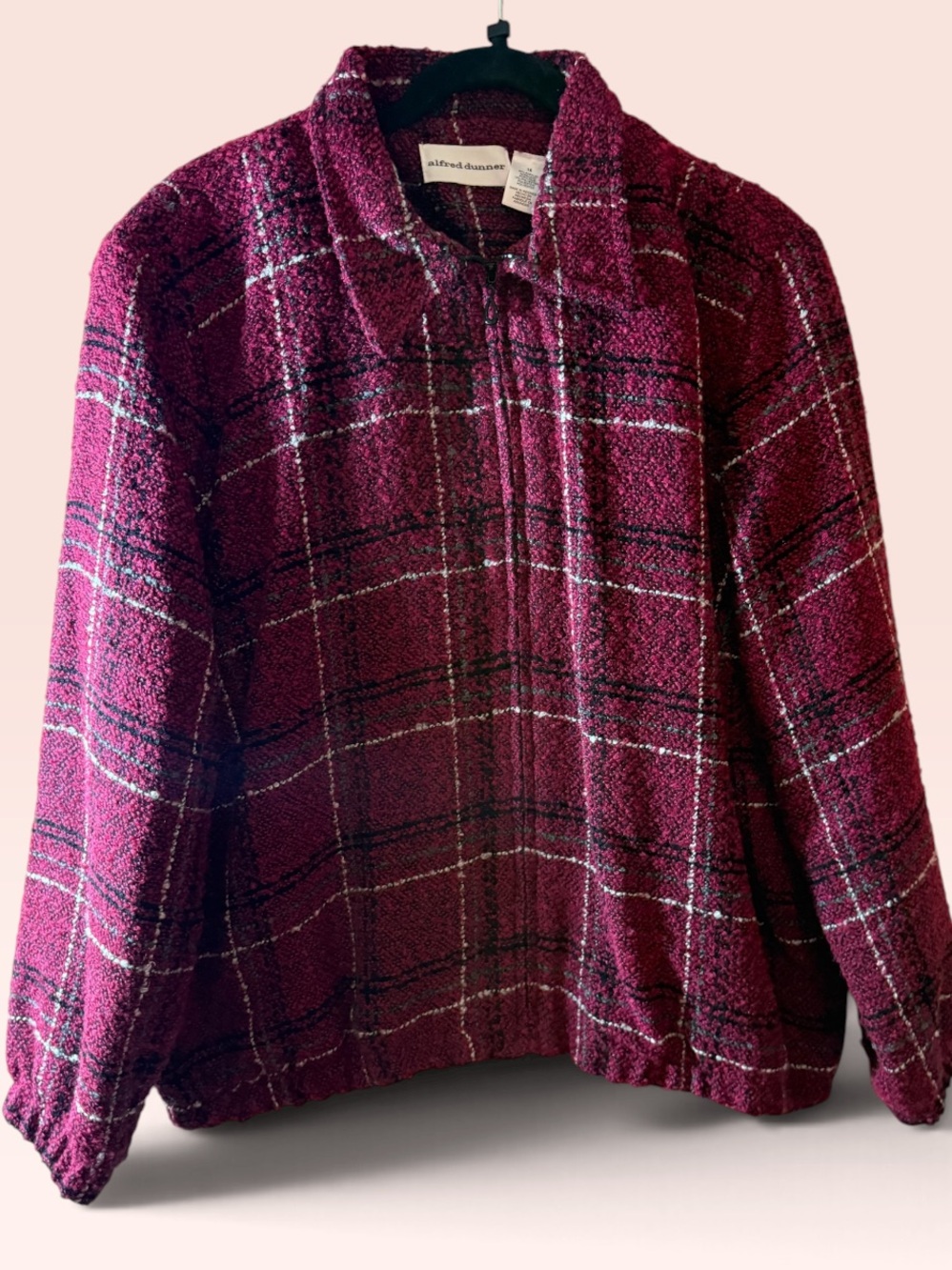 Alfred Dunner Burgundy Plaid Jacket